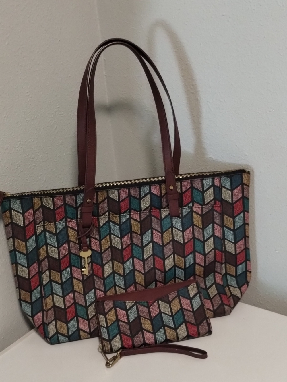 Fossil Tote And Wallet Set